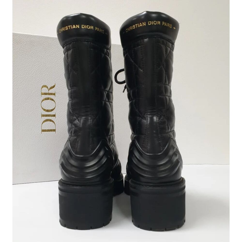 DIOR D-LEADER Cannage Quilted Leather Combat Boots - 39 - Picture 2 of 8